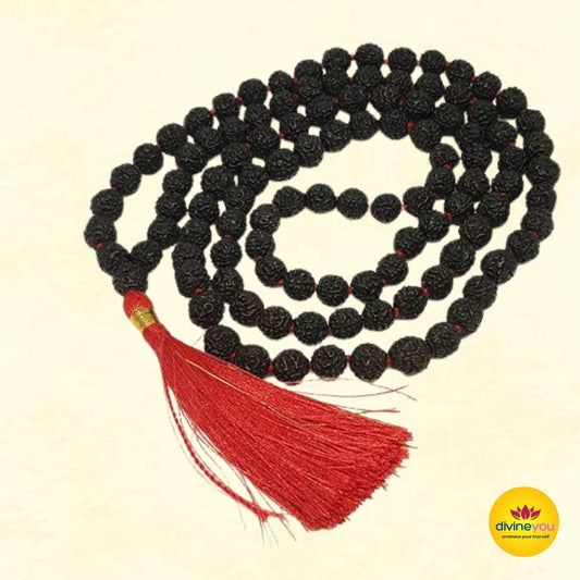 BlackRudraksha Mala (108+1) beads  5mm